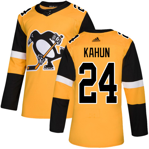 Adidas Pittsburgh Penguins #24 Dominik Kahun Gold Alternate Authentic Stitched Youth NHL Jersey->youth nhl jersey->Youth Jersey